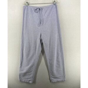 GARNET HILL Pants S Pajama PJ Relaxed Oxford Drawstring Lounge Cotton Blue